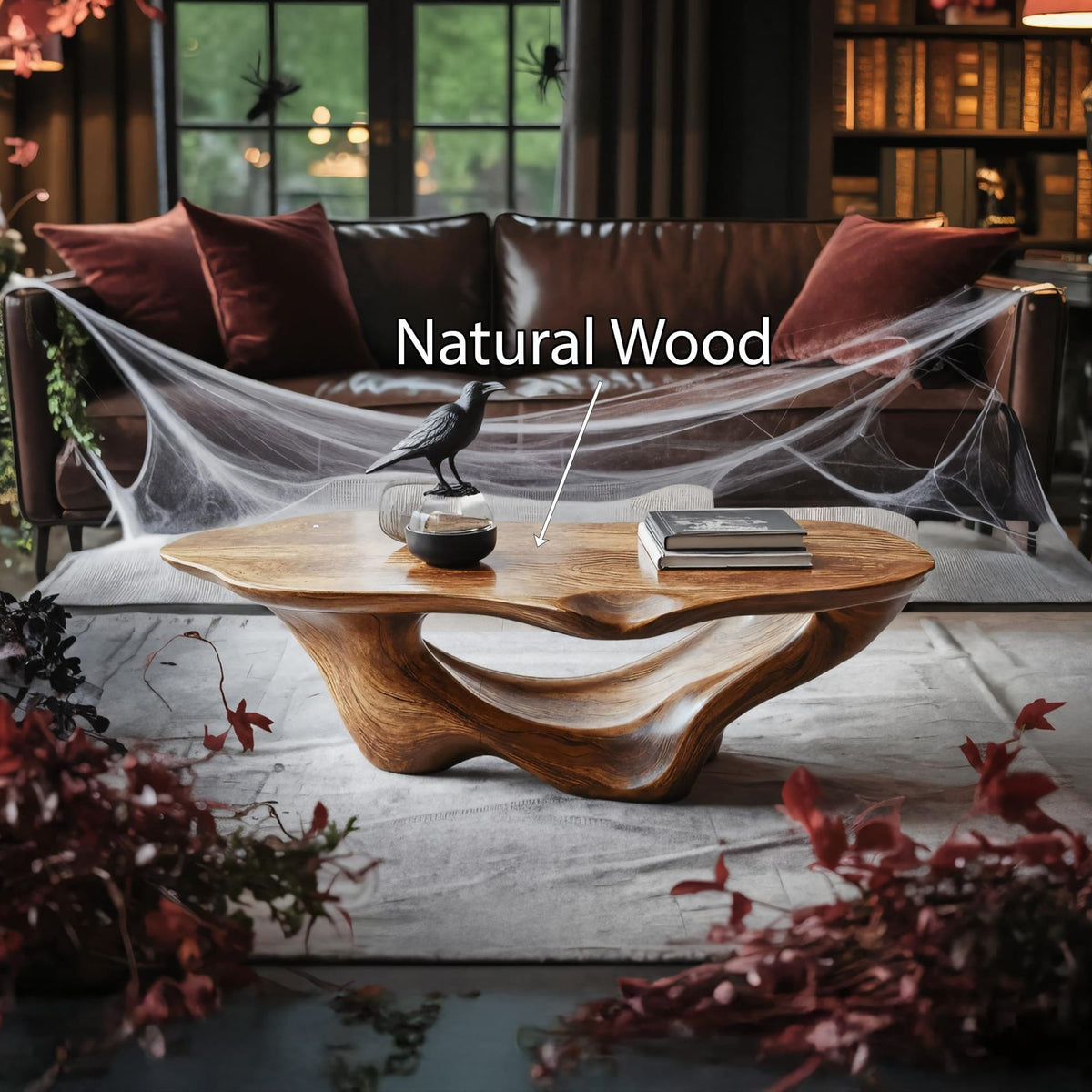 Live Edge Solid Slab Coffee Table