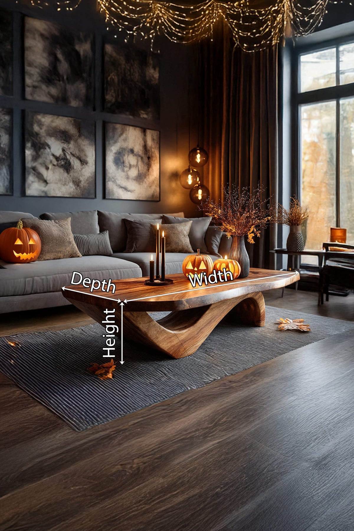 Mid Century Solid Coffee Table Livingroom Decor Trick Or Treat, solid wood, built to order