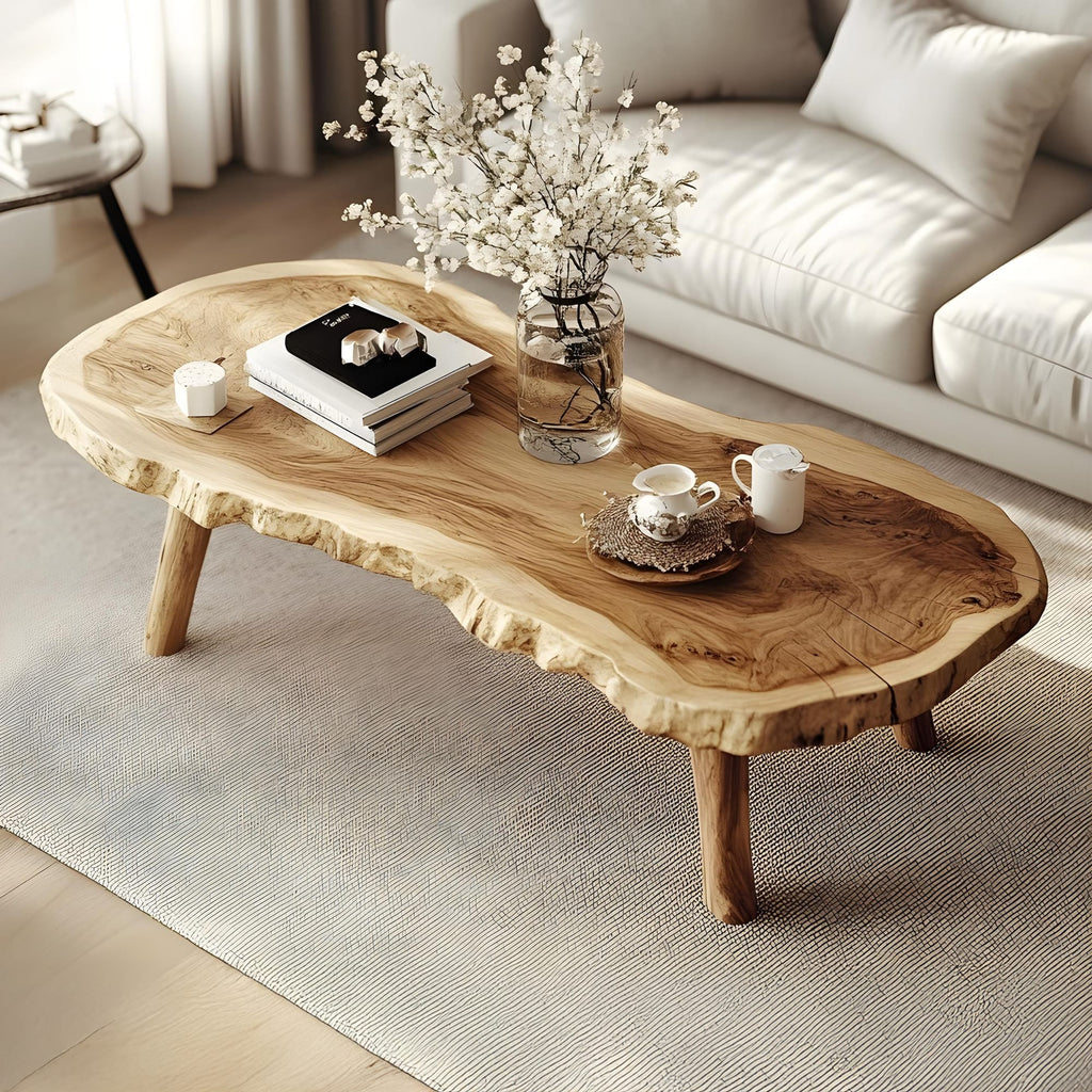 Vintage Inspired Natural Coffee Table, solid wood, built to order