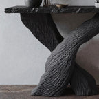 Mid-century Modern Black Console Table, solid wood, built to order
