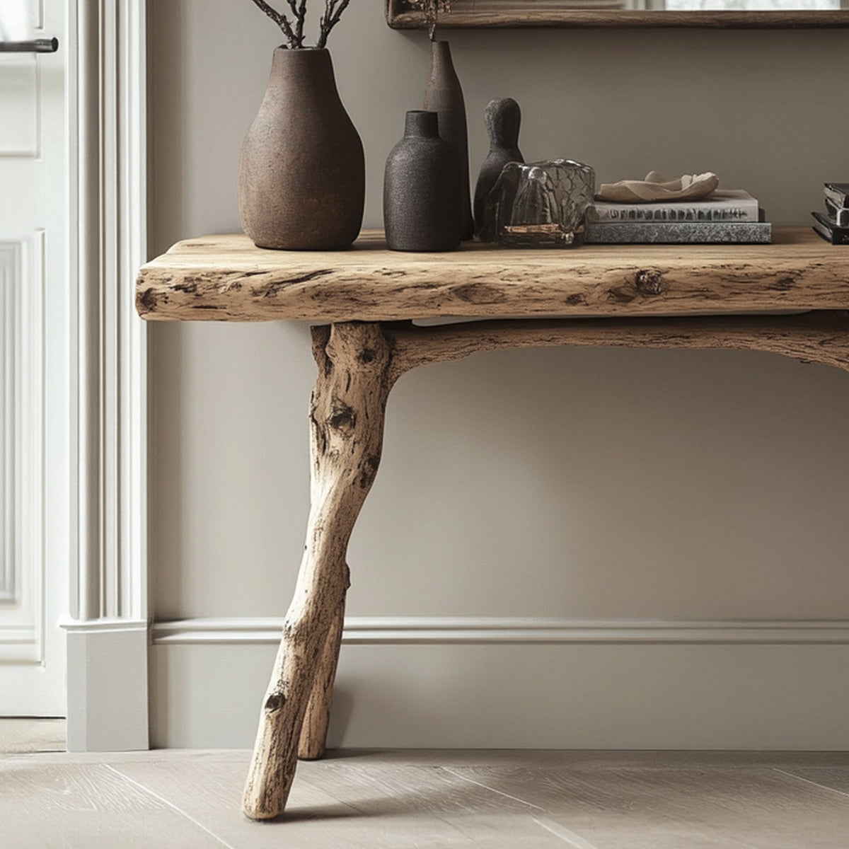 Curve Console Table Handcraft, solid wood, built to order
