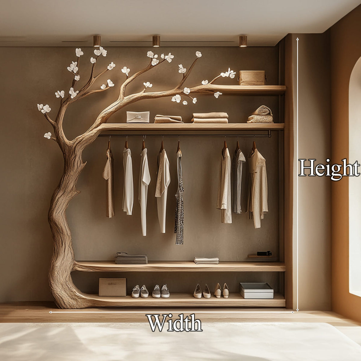 Handmade Clothes Racks Tree Shelves Tier Shelves Decor Room Gift, solid wood, built to order