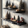 Black Floating Shelf Live Edge Floating Shelf Plans, solid wood, built to order