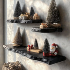 Black Floating Shelf Live Edge Floating Shelf Plans, solid wood, built to order