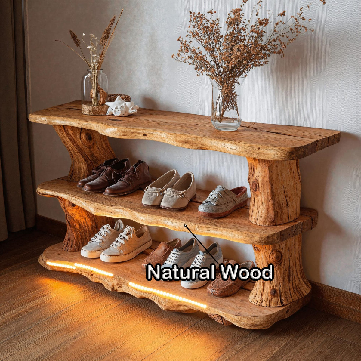 Handmade Shoe Storage Bench, solid wood, built to order