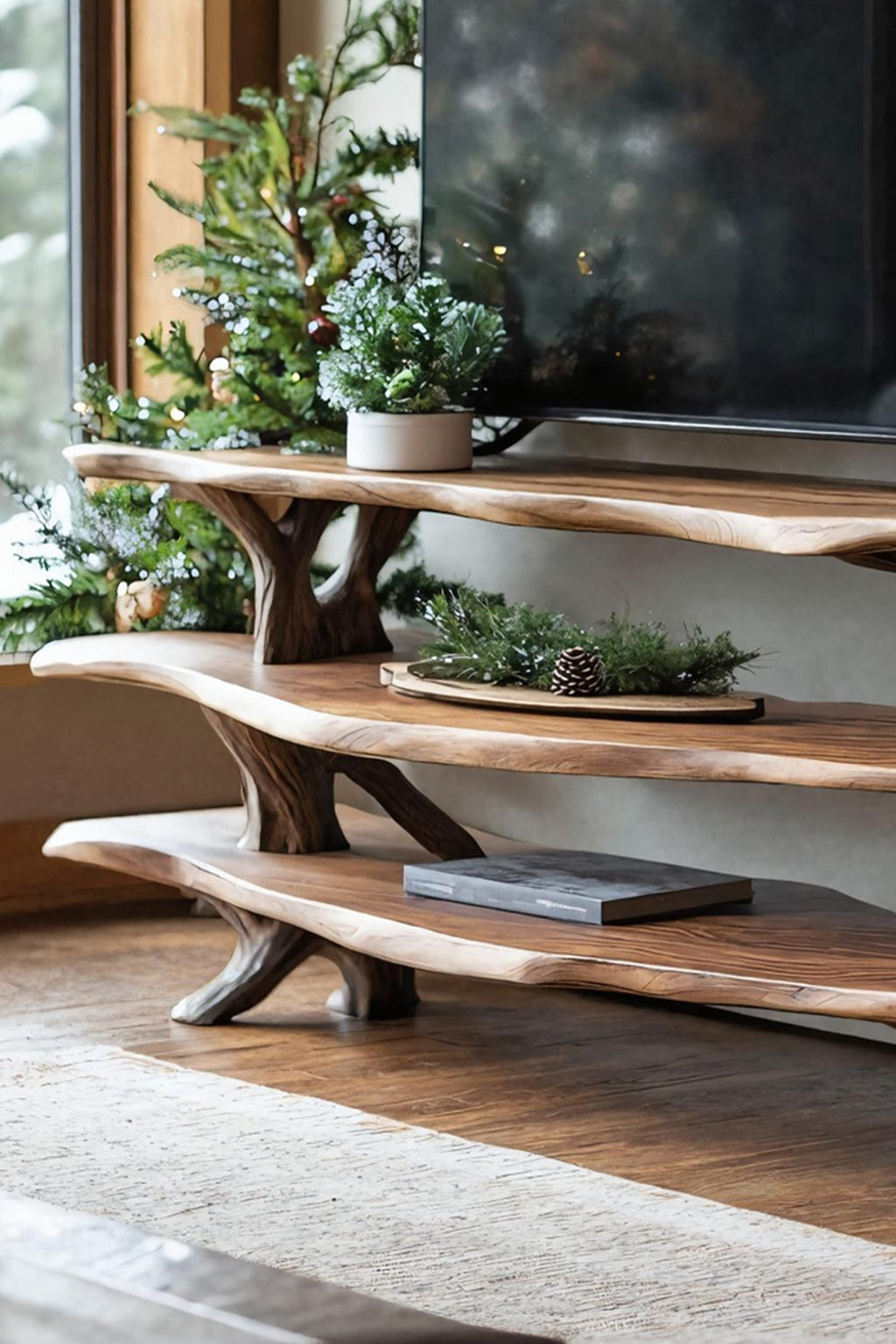 Modern Live Edge Entryway TV Cabinet