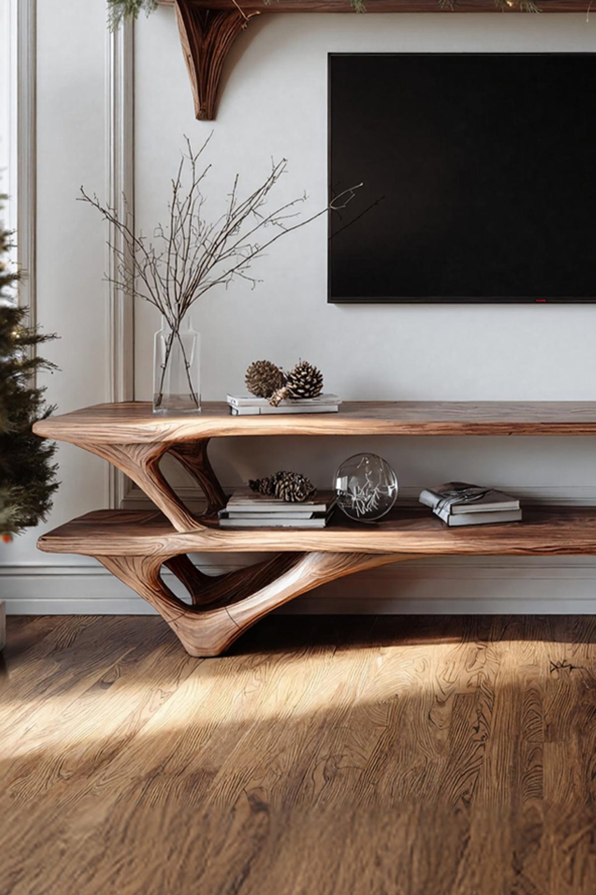 Live Edge Solid Media TV Cabinet