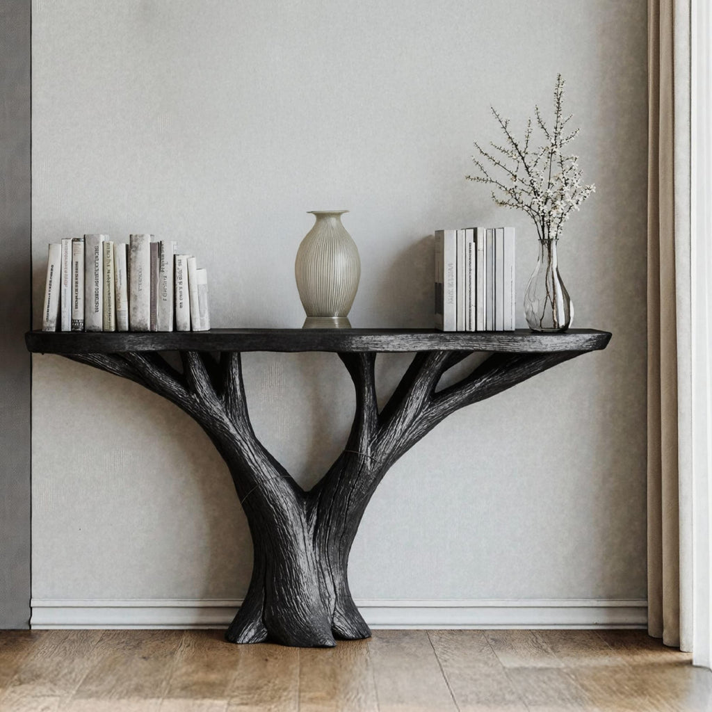 Practical Wood Console Table, solid wood, built to order