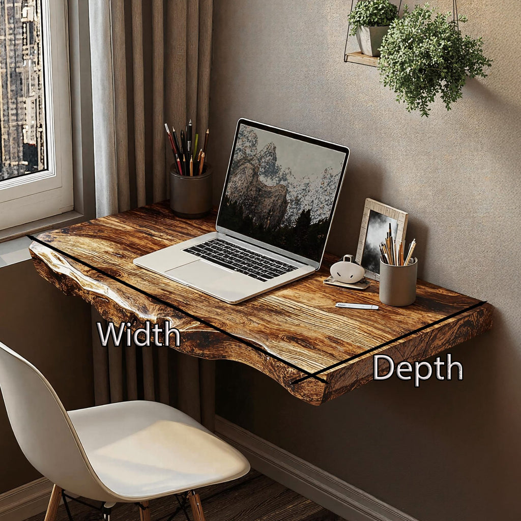 Farmhouse Floating Desk, solid wood, built to order