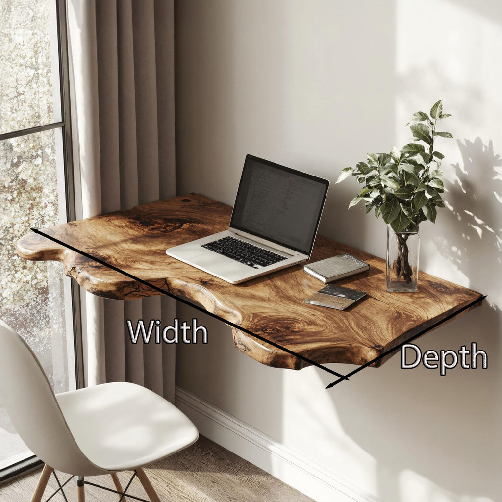 Farmhouse Floating Desk, solid wood, built to order