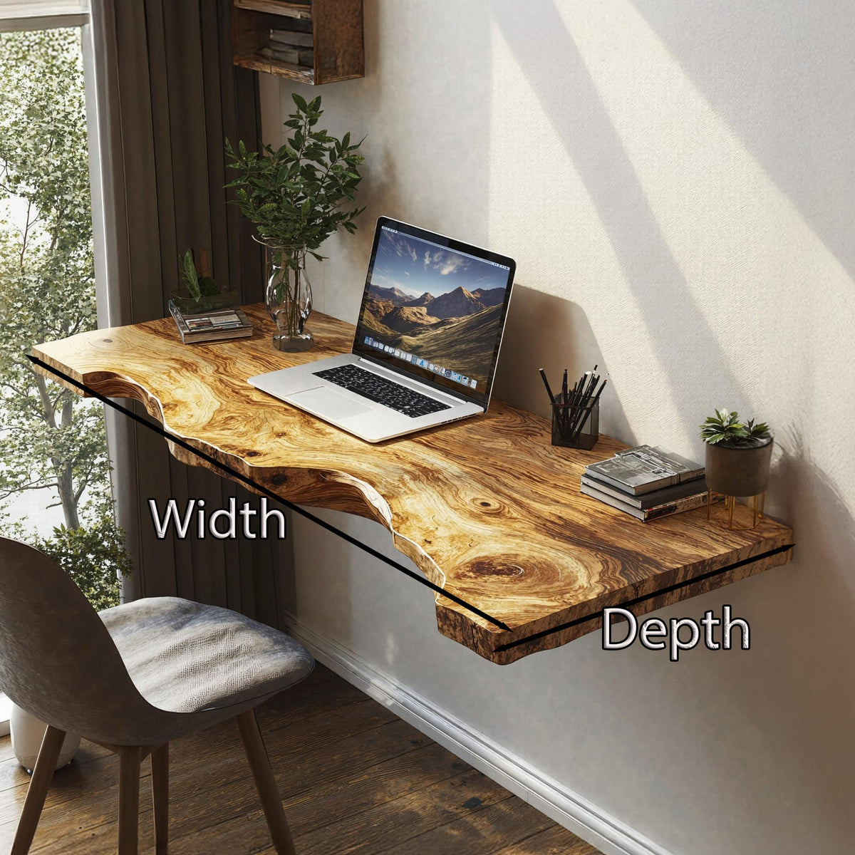 Vintage Wooden Floating Table, solid wood, built to order