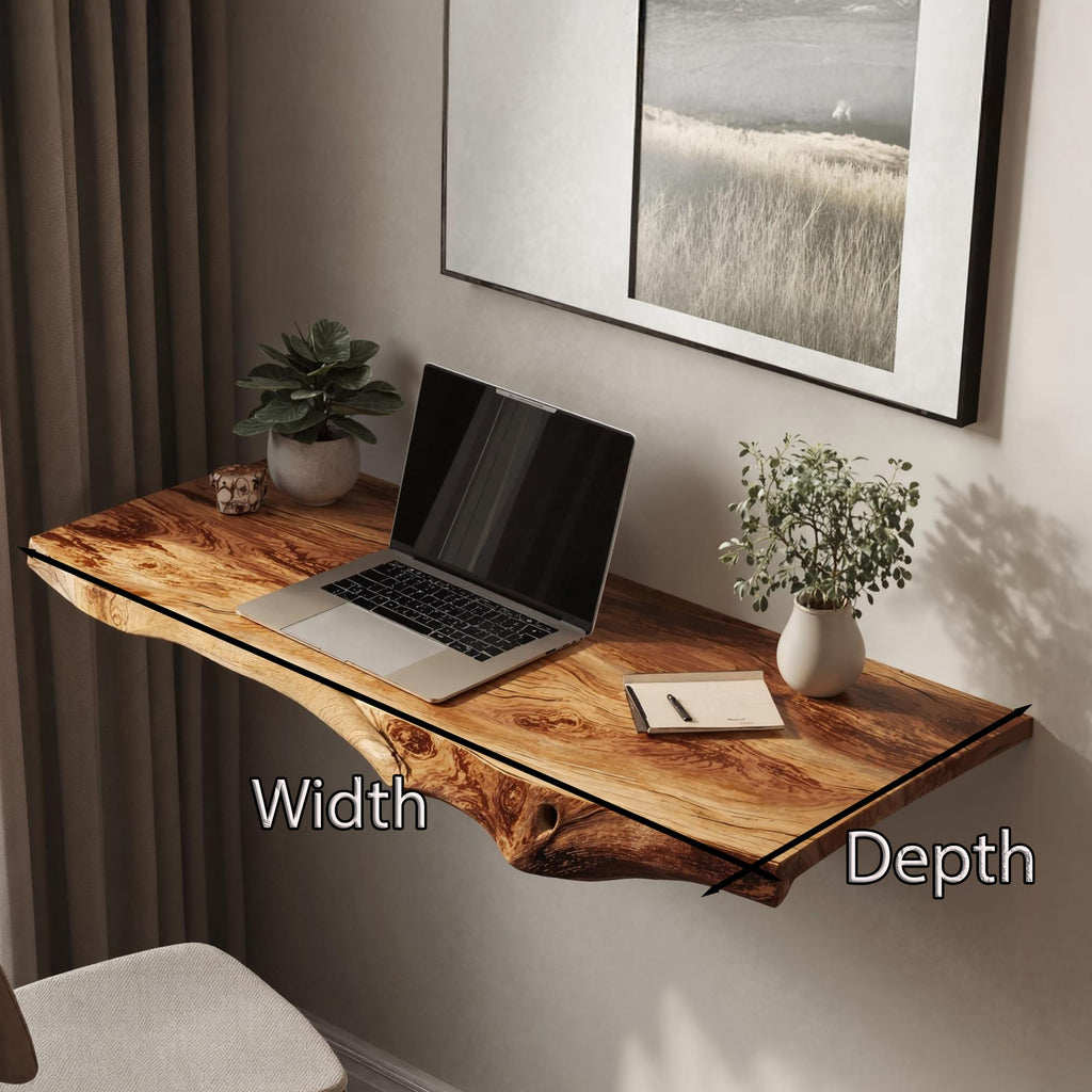 Farmhouse Floating Desk, solid wood, built to order