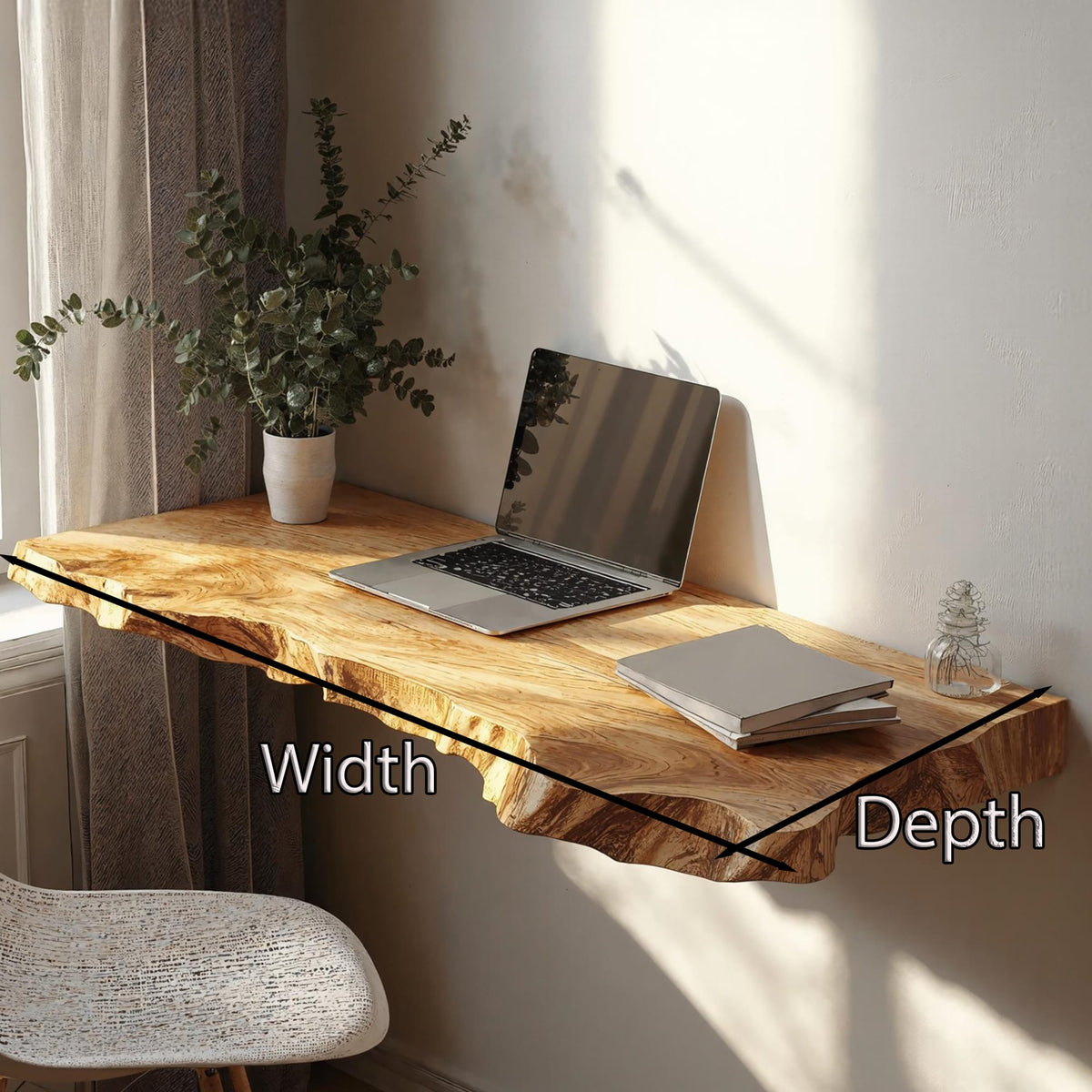 Farmhouse Floating Desk, solid wood, built to order