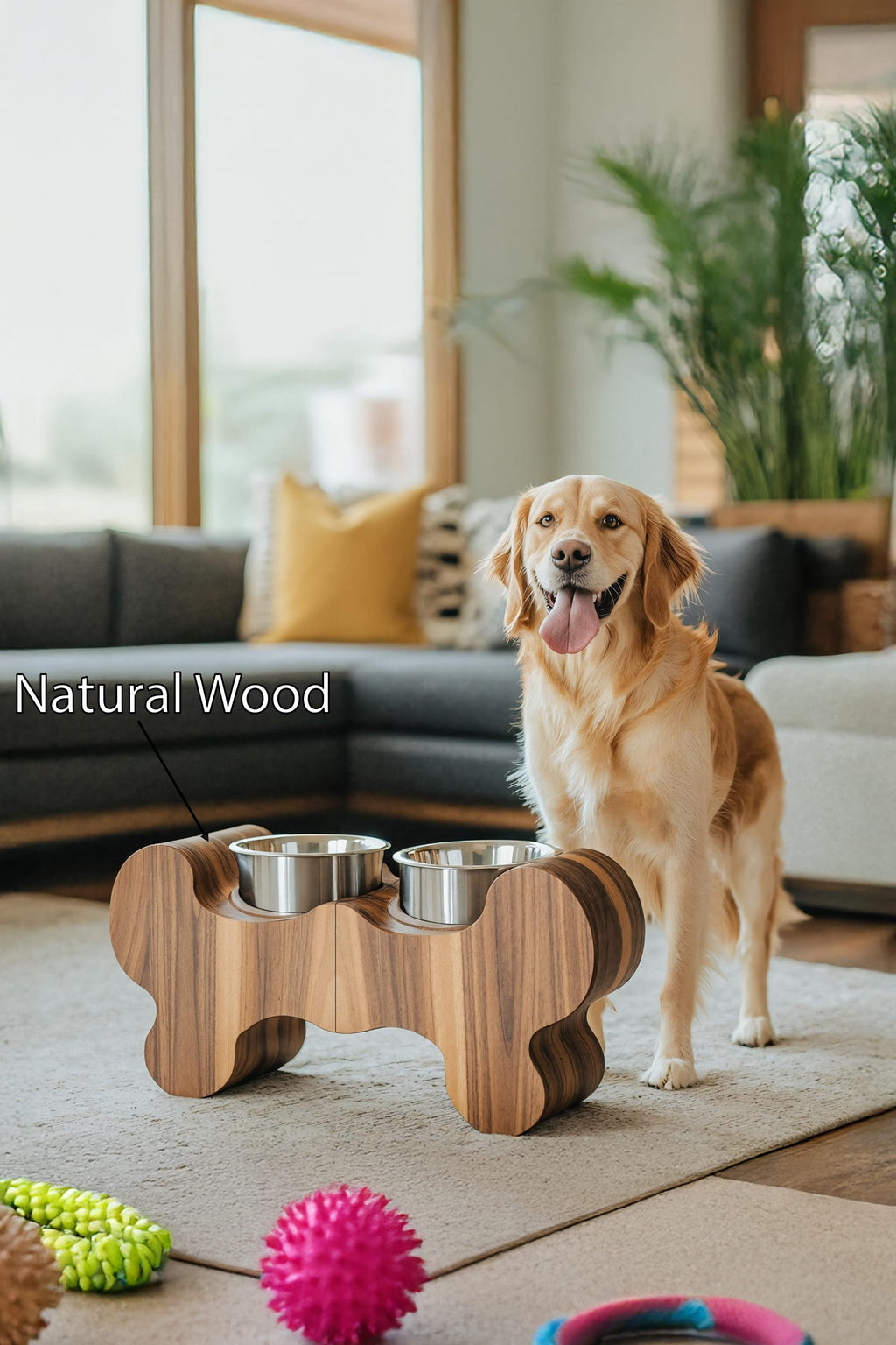 Handcrafted Dog Bowl Stand, solid wood, built to order