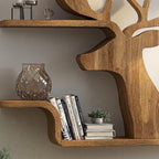 Decorative Wooden Deer Shelf, solid wood, built to order