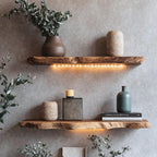 Live Edge Solid Storage Floating Shelf