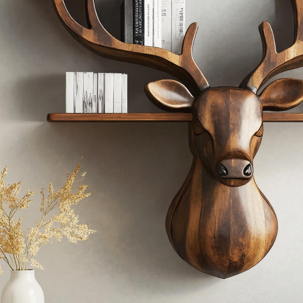 Handcrafted Deer Shelf, solid wood, built to order