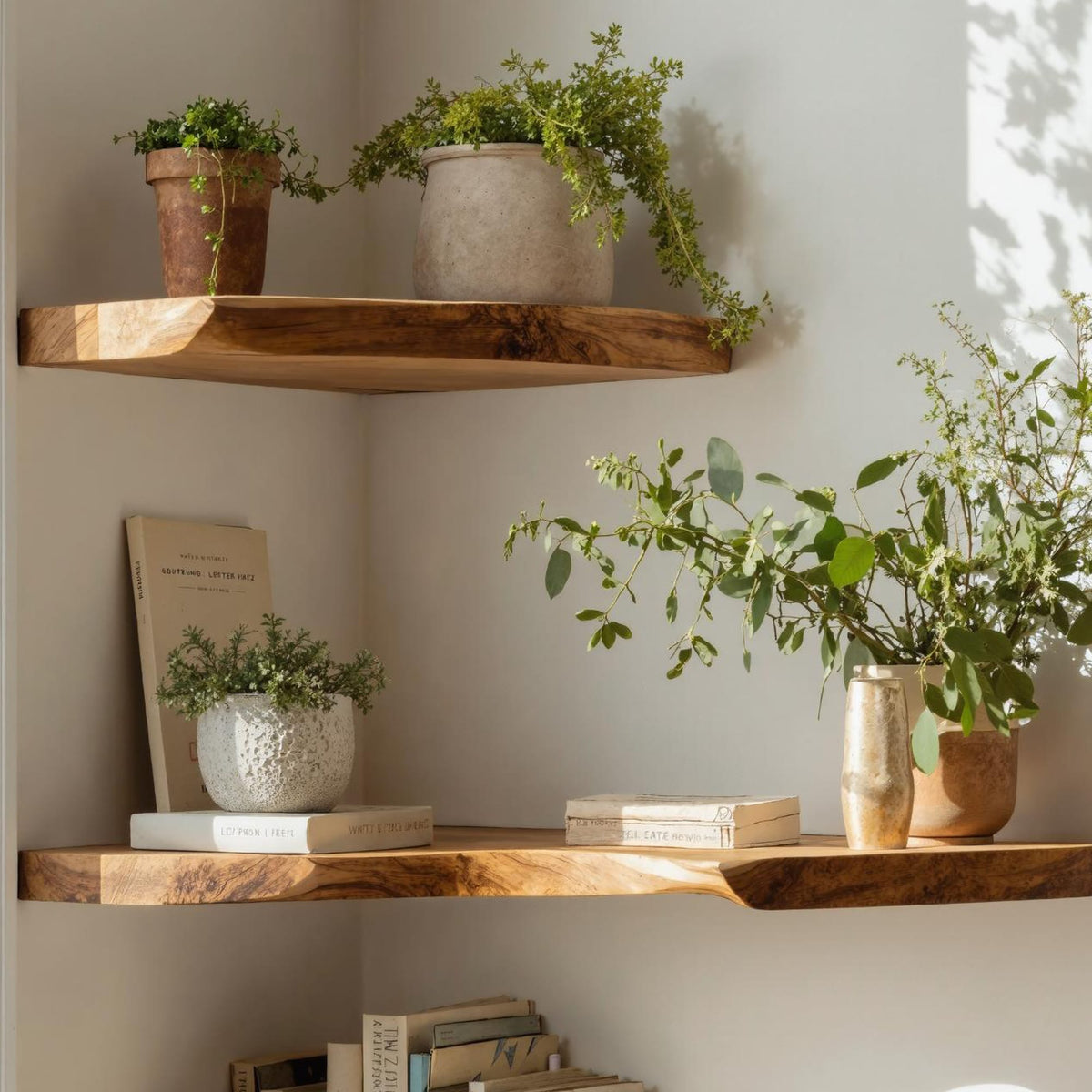 Handcrafted Corner Bookshelf Indoor Design Ideas, solid wood, built to order