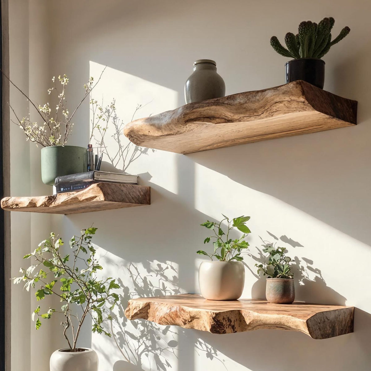 Live Edge Duty Solid Floating Shelf