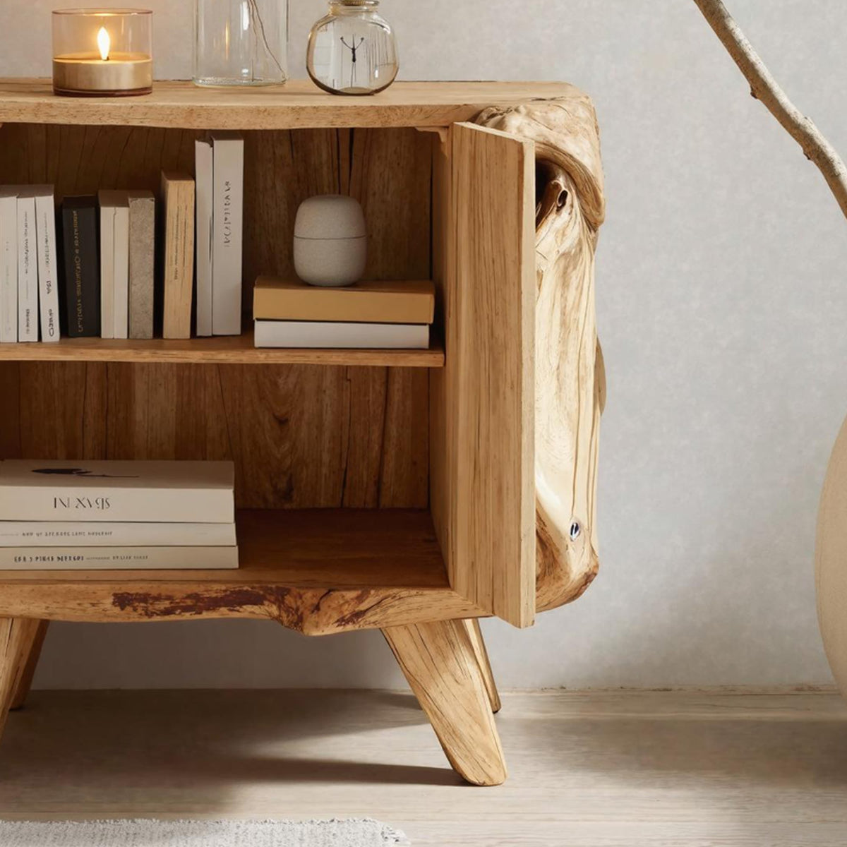 Farmhouse Live Edge Nightstand, solid wood, built to order