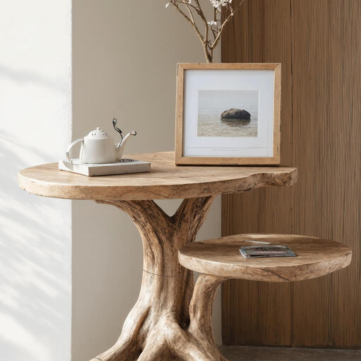 Farmhouse Live Edge End Table Entryway Table, solid wood, built to order