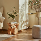 Rustic Bear End Table Side Table, solid wood, built to order