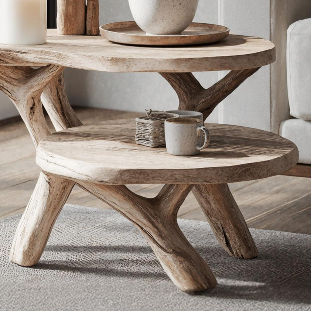 Round Solid Nightstand