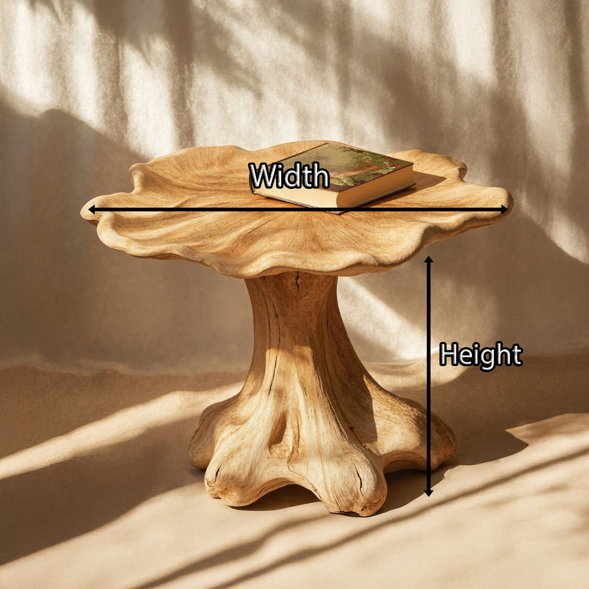 Minimalist Mushroom End Table, solid wood, built to order