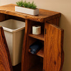 Handcrafted Tilt Out Trash Bin Cabinet, solid wood, built to order