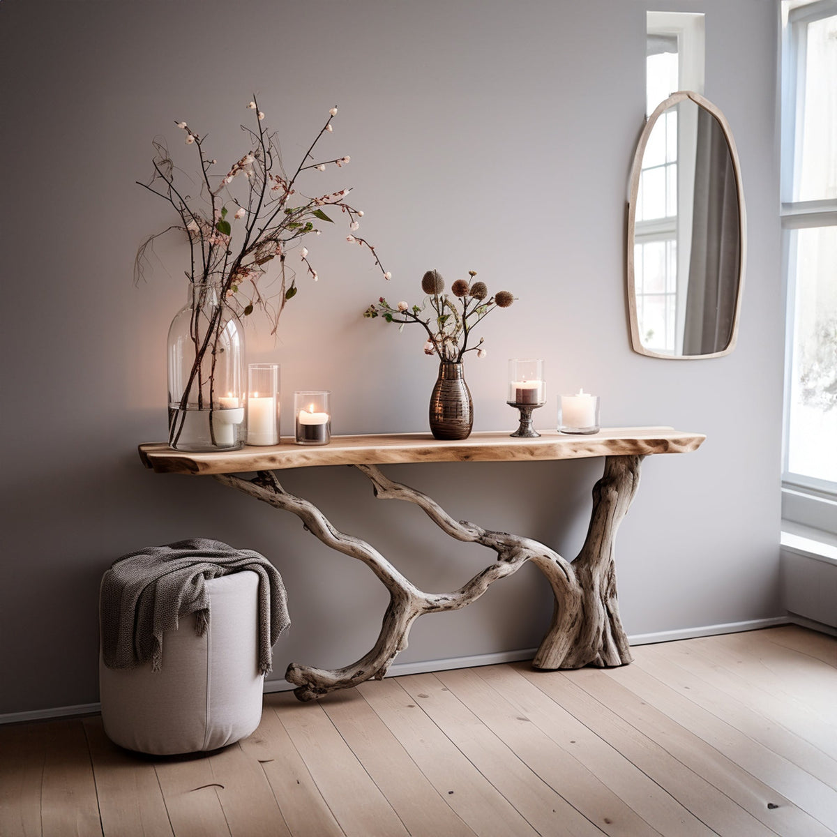 Floating Live Edge Side Table Handcrafted, solid wood, built to order