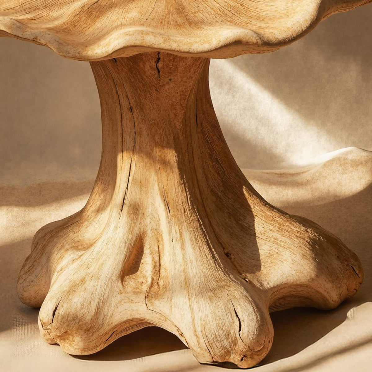 Minimalist Mushroom End Table, solid wood, built to order