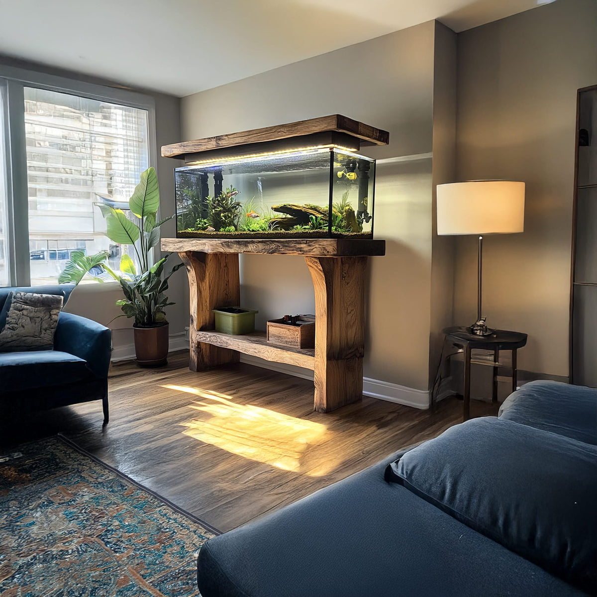 Customized Solid Fish Shelf Office Decor Housewarming Gifts, solid wood, built to order