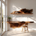 Handcrafted Wall Desk Live Edge Home Office Style, solid wood, built to order