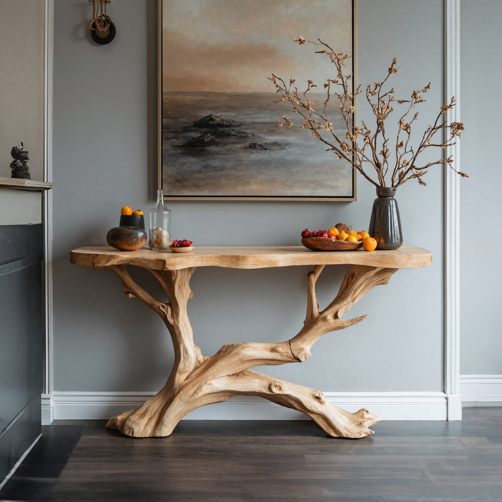 Floating Edge Entryway Table Farmhouse Decor, solid wood, built to order