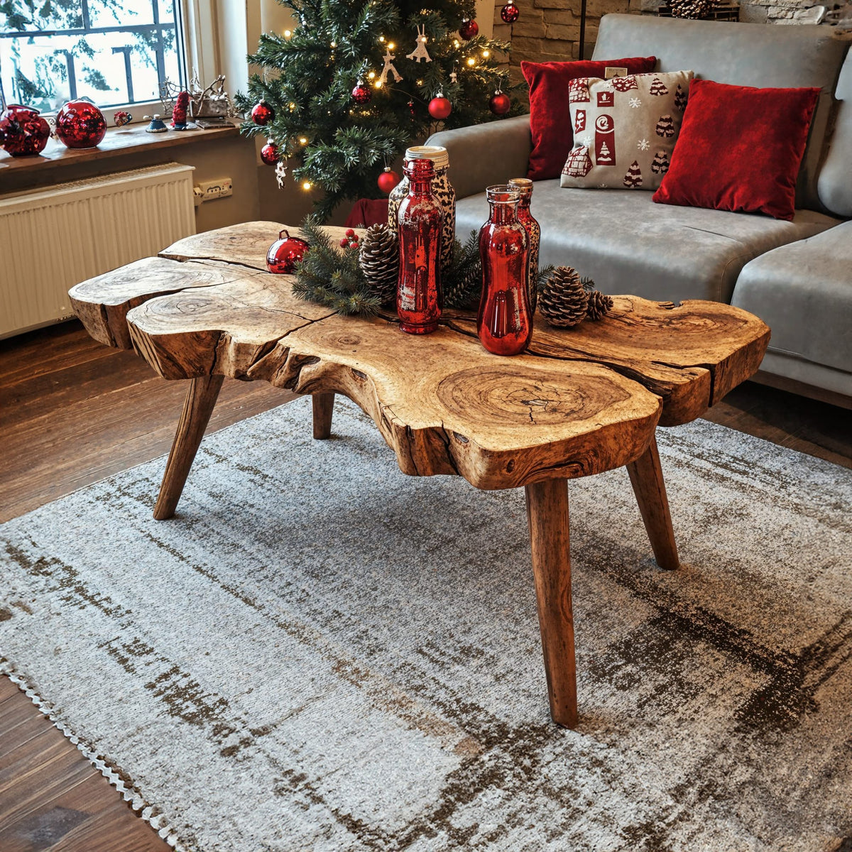 Solid Live Edge Console Coffee Table