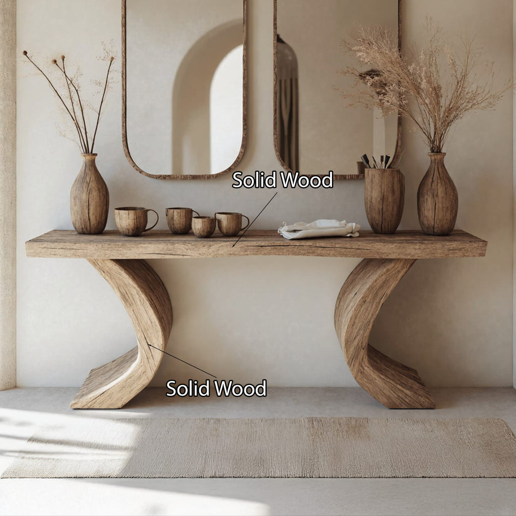 Live Edge Console Table Handcrafted Hallway Table, solid wood, built to order