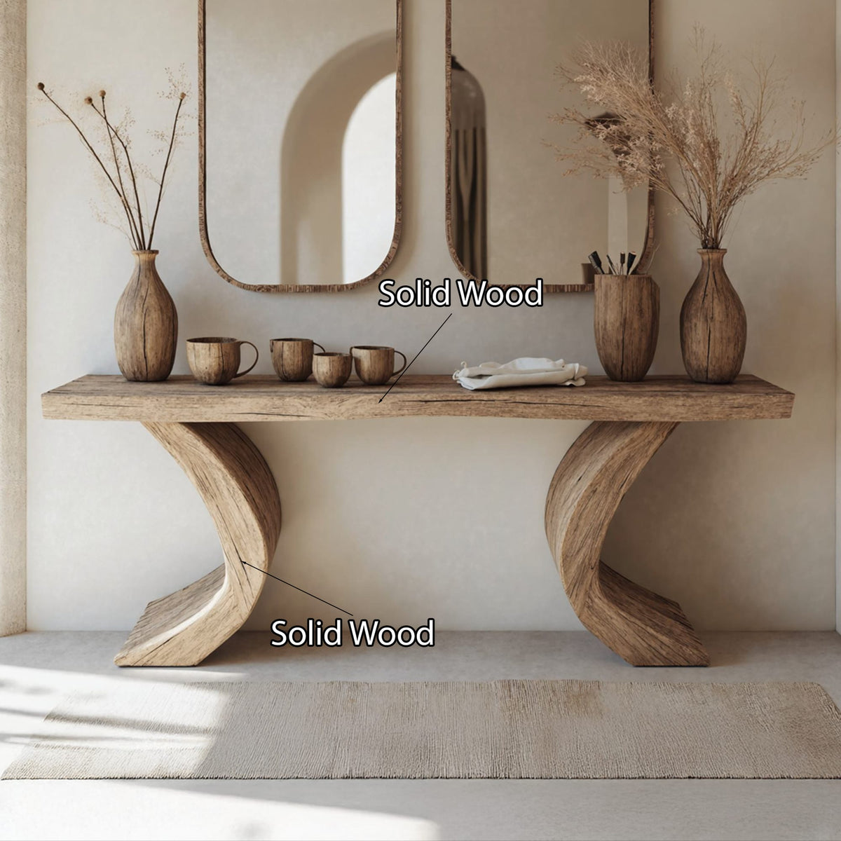 Live Edge Console Table Handcrafted Hallway Table, solid wood, built to order