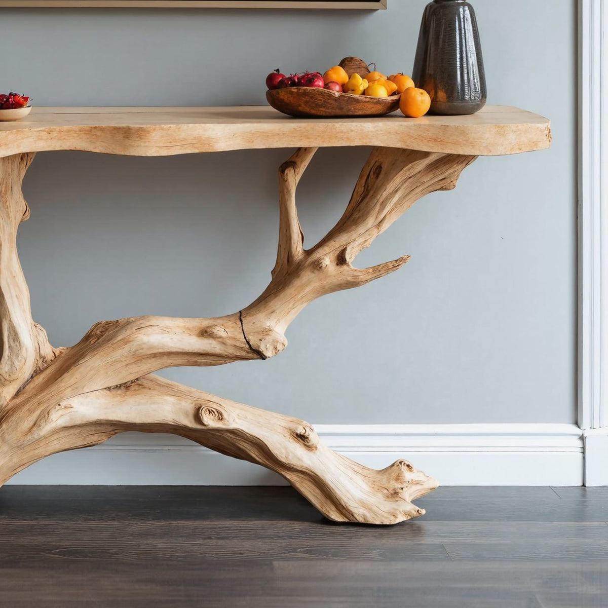 Floating Edge Entryway Table Farmhouse Decor, solid wood, built to order
