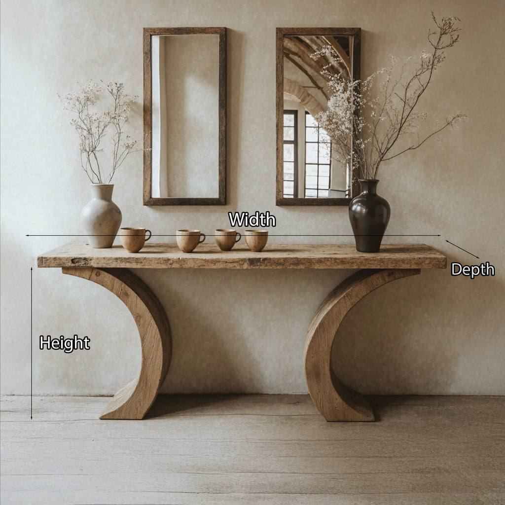 Live Edge Console Table Handcrafted Side Table, solid wood, built to order