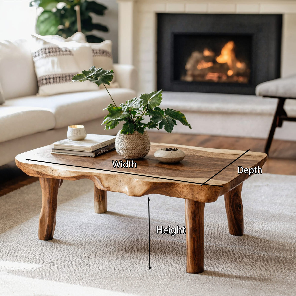 Live Edge Farmhouse Coffee Table, solid wood, built to order