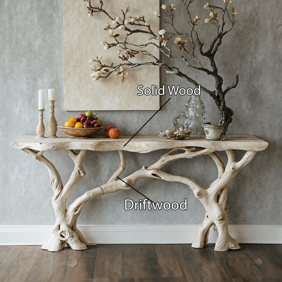 Floating Edge Side Table Handcraft Wooden, solid wood, built to order