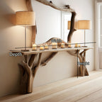 Decorative Wooden Floating Edge Entryway Table, solid wood, built to order