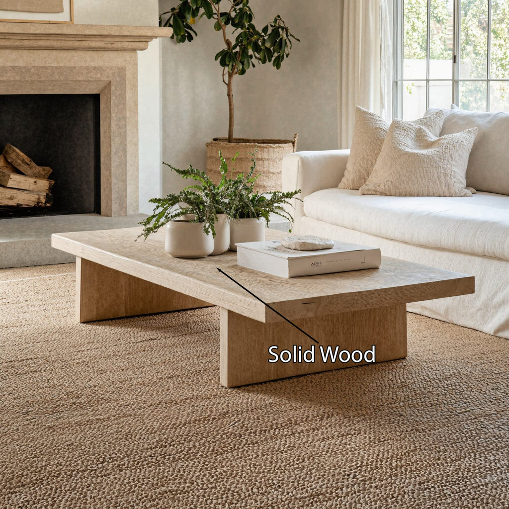Living Edge Oak Coffee Table, solid wood, built to order