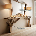 Decorative Wooden Floating Edge Entryway Table, solid wood, built to order